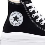 Championes Converse Chuck Taylor All Star Move Hi Top, color negro con detalles en blanco, de caña alta y plataforma.