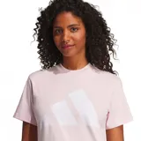 Remera Adidas Essentials Big Logo Cotton, color rosado con logo grande de Adidas estampado en blanco en el frente.