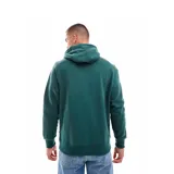 Buzo hoodie verde con logo Nike bordado en dorado en el pecho, bolsillo tipo canguro y cordón ajustable en la capucha.