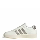 Championes Adidas Breaknet 3.0 blancos con detalles plateados, de estilo clásico inspirado en el tenis.