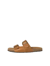 Sandalias Jack & Jones modelo Louis, color marrón cuero, con dos tiras ajustables con hebilla y plantilla anatómica de corcho.