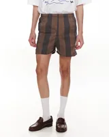 Short de gabardina de algodón con estampado a rayas diseñado por Ygna.