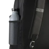 Mochila Puma Phase Patch negra con logo de Puma estampado en blanco y parches decorativos.