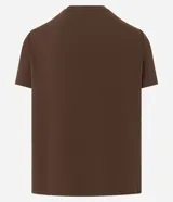 Remera de manga corta, cuello redondo y calce ajustado (slim fit), color gris claro, con textura acanalada vertical.