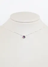 Cadena de plata 925 hipoalergénica con dije de topacio místico redondo.