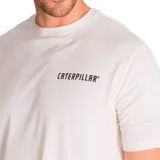 Remera de hombre color crudo, de corte recto y manga corta, con logo de Caterpillar estampado en el pecho.