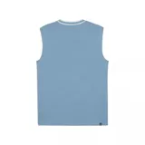 Musculosa celeste con cuello y sisas ribeteadas en color crema. Estampado frontal con el logo de Puma en color crema con borde celeste.