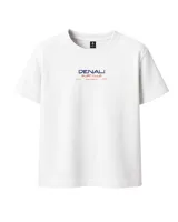 Remera blanca de algodón con estampado azul y rojo con el texto "DENALI SURF CLUB EST.2017 GOOD TIMES CO. HYOGO/HYOGO".