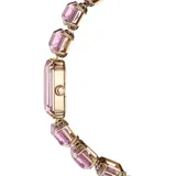 Reloj Swarovski de pulsera con cristales de talla octogonal color rosa y acabado en tono oro rosa.