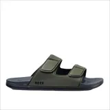 Sandalias Reef Cushion Tradewind color verde con doble tira ajustable con velcro y plantilla acolchada.