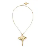 Collar dorado con dije de mantarraya.