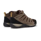 Championes de trekking impermeables Columbia Redmond V2 Mid, color marrón con detalles en negro y amarillo.