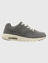 Zapatillas Hush Puppies Brandhall color beige de cuero descarne, con suela de goma EVA con tecnología Air.