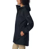 Campera impermeable Columbia para mujer, modelo Splash Side II Jkt. Diseño transpirable con costuras selladas, capucha ajustable, cintura ajustable con ceñidor, bolsillos para las manos, puños elásticos y faldón posterior.