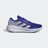 Championes de running Adidas Questar 3, color azul con detalles plateados y suela blanca.