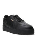 Championes urbanos Puma Shuffle Downtown, color negro con detalles en dorado, confeccionados en cuero sintético, con logo de la marca en el lateral y suela de goma.