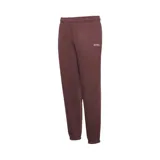 Pantalón de jogging New Balance color marrón con logo estampado en blanco.