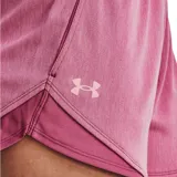Short deportivo Under Armour Play Up 3.0 Twist de mujer, color rosa, corte suelto, tela suave y liviana, pretina elástica expuesta con estampado y bolsillos laterales.