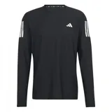 Camiseta de running de manga larga, color negro, con detalles de la marca en las mangas.