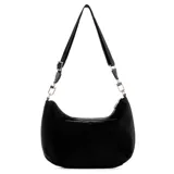 Bandolera Guess Eco Gemma color negro, con correa ancha ajustable con logo de la marca.
