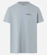 Remera gris de algodón con cuello redondo y manga corta. Estampa frontal con la frase "La Boutique" en color negro.
