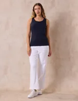 Musculosa blanca de algodón, marca Ruby Rd.