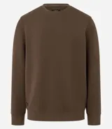 Buzo deportivo negro de poliéster con cuello redondo y mangas largas.