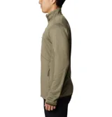 Campera polar Columbia Park View Fleece, color azul jaspeado, con cierre frontal completo, cuello alto, bolsillos laterales con cierre y bolsillo en el pecho con cierre vertical en color verde lima. Cuenta con tecnología Omni-Wick, puños elásticos con orificios para pulgares y protector de barbilla.