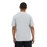 Remera gris de algodón con logo pequeño de New Balance estampado en el pecho.