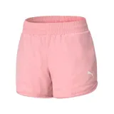 Short deportivo Puma Active Woven color rosa con logo estampado en blanco.