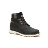 Bota de cuero nobuk texturizado color negro, con forro interno respirable, plantilla de espuma EVA suave, entresuela de EVA duradera y liviana, suela de goma duradera y de gran tracción.
