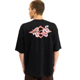 Remera negra de manga corta con cuello redondo y logo Billabong estampado en el pecho.