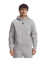 Buzo gris con capucha para hombre, con logo de Curry en el pecho y bolsillo tipo canguro.