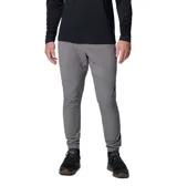Pantalón de jogging negro con logo de Columbia en blanco en el muslo.