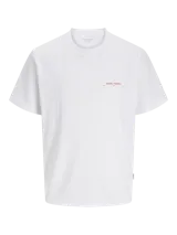 Camiseta blanca de manga corta y cuello redondo, con calce relajado y estampa en goma de tacto suave con la leyenda "Studio Edition".