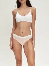 Pack de tres colaless de algodón en color gris con cintura elástica blanca.