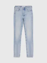 Pantalones de jean celeste de tiro alto y corte skinny.