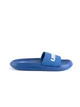 Ojotas azules con logo Umbro en blanco en la tira.