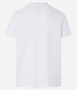 Remera blanca de algodón con cuello redondo y estampado del logo de la banda Oasis en el pecho.