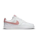 Championes Nike Court Vision Bajo Next Nature de mujer, color blanco con detalles en rosa.