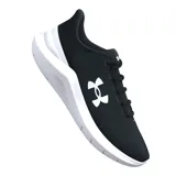Championes de running Under Armour Phade RN 3, color azul marino con logo verde flúor y suela blanca.