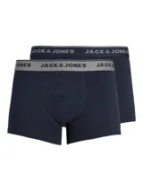 Pack de dos boxers tipo trunk color azul marino, con ajuste ceñido y cintura elástica.