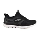 Championes Skechers Summits Free Classics, color negro con suela blanca. Zapatillas deportivas con cordones elásticos, capellada de malla y plantilla Skechers Memory Foam.