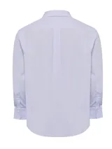 Camisa de hombre a cuadros celestes y blancos, de corte regular fit, manga larga y cuello americano con botones.