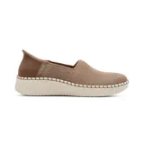 Zapato casual Skechers Slip-Ins color marrón claro, con tecnología Hands Free Slip-ins y ajuste Stretch Fit tipo calcetín. Cuenta con plantilla Skechers Air-Cooled Memory Foam y suela texturizada.