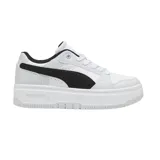 Championes Puma Rebound Femme Low de cuero sintético blanco con detalles en negro.