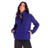 Buzo polar verde agua para mujer, con cierre de tres botones en el cuello y logo de CAT en el pecho.