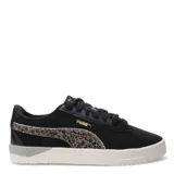 Championes Puma Jada Classic Animal Flair, color negro con detalles dorados y estampado animal print.