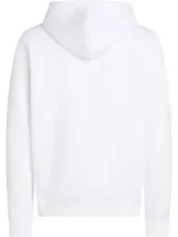 Buzo blanco con capucha, de corte clásico y logo de Tommy Hilfiger bordado en el pecho.