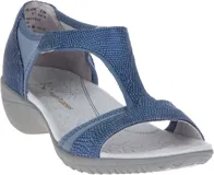 Sandalias Hush Puppies color gris con detalles en verde agua, con suela liviana y flexible.